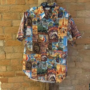 Rainbow Rules Disney Retro Mens Shirt M Splash Mtn Frontierland Big Thunder Min